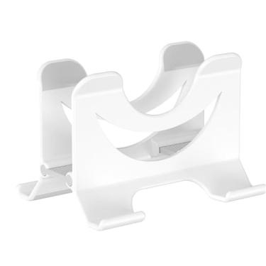 Imagem de Suporte para laptop Suporte vertical para laptop para mesa, suporte para notebook de plástico com trava automática por gravidade e prateleira lateral Elevador para laptop(Branco)