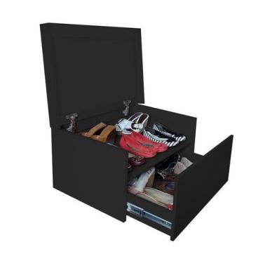 Imagem de Sapateira Box Baú Caixa Organizadora para Sapatos - Preto Laca - Forma