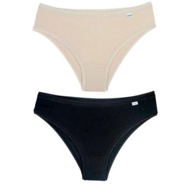 Imagem de Kit 2 Calcinhas Biquíni Modal DelRio ref. 513021, Areia, Preto, M