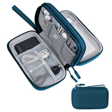 Imagem de Skycase Organizador de cabos de viagem, estojos de acessórios eletrônicos grandes, bolsa de armazenamento multifuncional, [à prova d'água] bolsa de transporte de acessórios para cabo de dados USB, fio de fone de ouvido, carregador portátil, telefone, verde