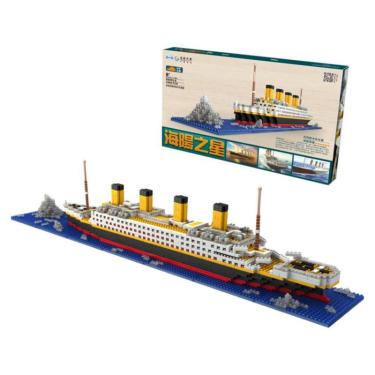 Imagem de Bloco de construção Titanic Boat com 1860 unidades de plástico abs