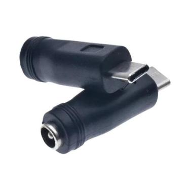 Imagem de 5.5mm 2.1mm Fêmea Para Micro Usb Mini Usb Tipo-c Macho Dc Adaptador Co