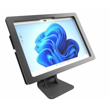 Imagem de TABcare Capa de acrílico antirroubo com suporte giratório de metal giratório de 360 graus para tablet MS Surface Pro 3/4/5/6/7 (preto)