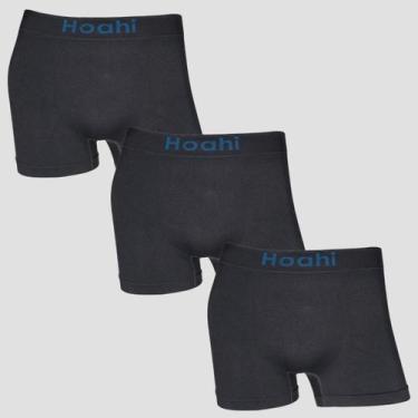 Imagem de Kit 3 Cuecas Boxer Lisa Masculina Sem Costura Poliamida - Hoahi, 3 chu