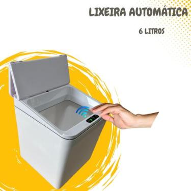 Imagem de Lixeira Automática c/ Sensor Inteligente 6L Bancada Cozinha Pia  - MOR