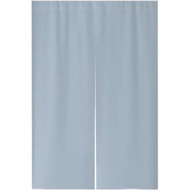 Imagem de Cortina De Porta De Estilo Japonês Meia Porta Pendurada Porta Noren Tecido Cortina Decoração Para Sushi Bar Izakaya Cozinha Casa Tatami, Light Blue, 47.2x33.4inches