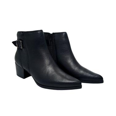 Imagem de Bota Feminina Couro Fivela Lateral - Preto - Bottero