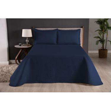 Imagem de Cobre Leito Casal King Size Cloe 3 Peças - RT ENXOVAIS, Azul