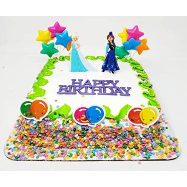 Imagem de Conjunto de Cake Topper de aniversário de luxo Frozen Queen Elsa and Friends (design exclusivo)