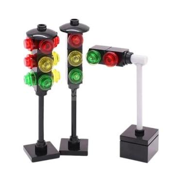 Imagem de Cidade Rua Vista Sinal De Estrada Luz Lâmpada Moc Bloco Tijolo Peças B