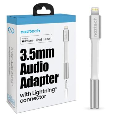 Imagem de Naztech Adaptador de áudio de 3,5 mm e conector Lightning (certificado MFi compatível com iPhone) Conecte seu fone de ouvido, alto-falantes, som de carro ao seu iPhone