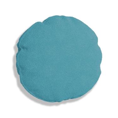 Imagem de Almofada Bolacha Redonda Cookie Veludo Azul Turquesa