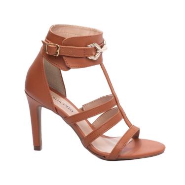 Imagem de Sandalia Feminina Salto Alto Fino Fivela Enfeite Dourado 9.5cm Torricella