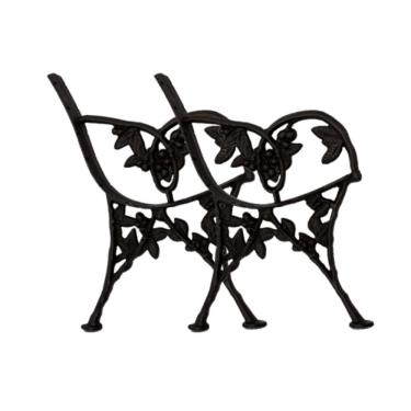 Imagem de Par Pé De Banco Praça Jardim Café Liso Em Ferro Fundido