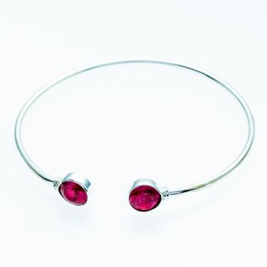 Imagem de Bracelete Feminino Prata 925 Com Pedra Natural - Rubi Indiano