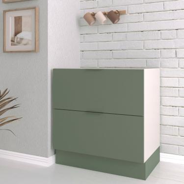 Imagem de Balcão 2 Gavetões Com Gaveta Auxiliar Sem Tampo Com Rodapé Puxador 150mm Ipanema Cabecasa Madeiramadeira Verde