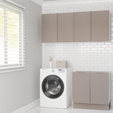 Imagem de Lavanderia Modulada 3 Peças Sem Tampo Com Rodapé Ipanema Cabecasa Madeiramadeira Fendi Trama