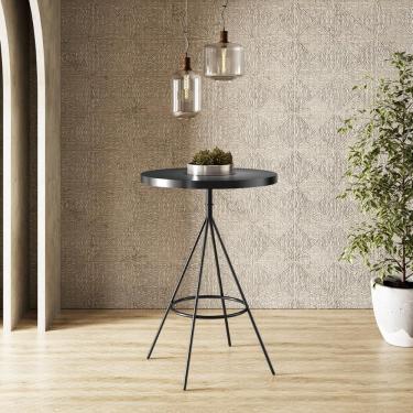 Imagem de Mesa Aço Redonda Barcelona Preto