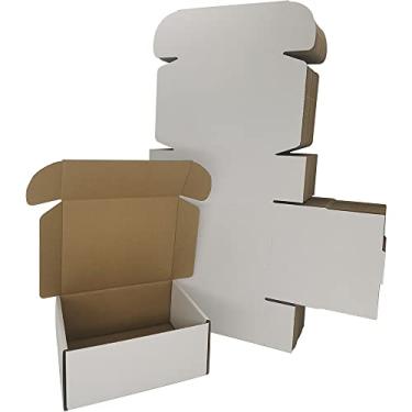 Imagem de Rnisda Pacote Com 50 Caixas De Remessa 7 X 6 3 Pol., Papelão Ondulado Branco Para Correspondências, Embalagens Pequenas Empresas (W763-50)