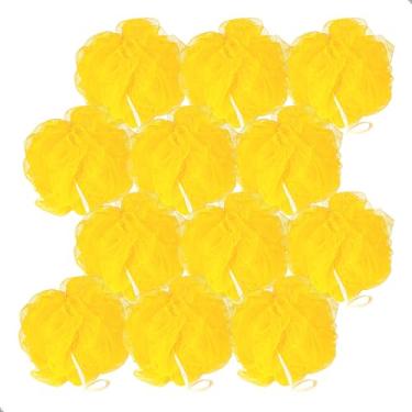 Imagem de Esponja De Banho Em Nylon Kit 12 Unidades Colorida (Amarela)