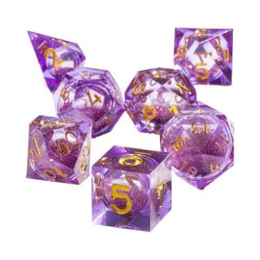 Imagem de Conjunto De Dados Poliédricos De Folha De Ouro Verde Para Dungeons And