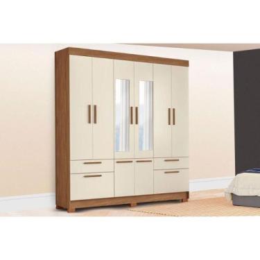 Imagem de Guarda Roupa Casal 8 Portas (2 c/ Espelho) e 4 Gavetas c/ Pés Curitiba