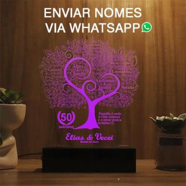 Imagem de Luminária Abajur Árvore Da Vida Bodas LED Rosa - Bold