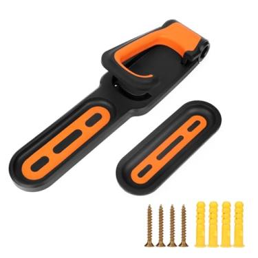 Imagem de Bicicleta Wall Mount Rack Ajustável Vertical Bike Storage Rack Hanger Gancho Alta Resistência Plástico ABS Durable Space Saving Solution para Garagem Home Shed (Black & Orange)