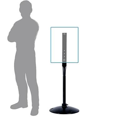 Imagem de Suporte de placa de ferro fundido com base de 43 cm de diâmetro 122 cm de altura, suporte de placa de pedestal resistente para placas de rua sem estacionamento, placa de estacionamento para deficientes, etc. Vem com suporte, base, parafusos e porcas, preto