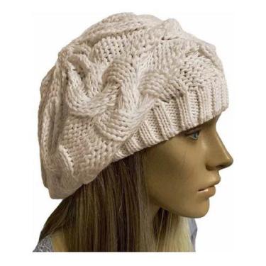 Imagem de Touca Caída Tricô Gorro Boina Beanie Lã Masculina Feminina Macio Quent