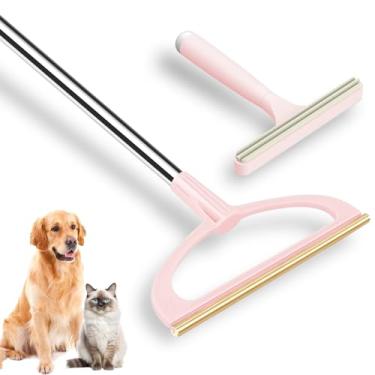 Imagem de TOSMAL Ancinho de carpete para remoção de pelos de animais de estimação, ferramenta reutilizável de remoção de pelos de animais de estimação de 142 cm, vassoura de remoção de pelos de animais de