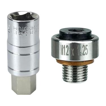 Imagem de KiBcsLic Kit de Reparo de Rosca Do Cárter de óleo, Parafuso Autoatarraxante, Portátil, Fácil de Instalar, Kit de Reparo Do Cárter de óleo Do Motor, Plugue de D, M12 125