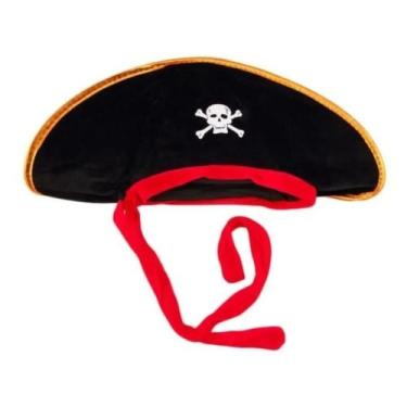 Imagem de Chapeu Pirata de Veludo Carnaval Halloween Festas - MC Presentes