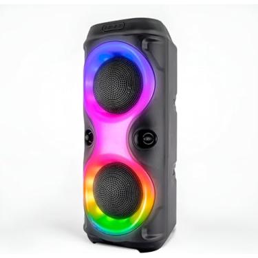 Imagem de Caixa de Som Bluetooth Portátil com LED RGB, TWS, Recarregável via USB, Preta