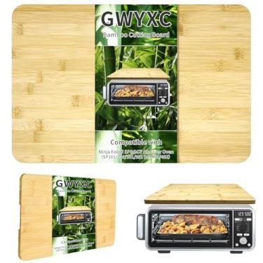 Imagem de GWYXC Tábua de corte de bambu para fornos de fritadeira de ar Ninja Foodi SP101 SP201 SP301 SP351 DCT401 DCT402, acessórios de forno torradeira de 40 cm × 24,5 cm com pés de silicone para forno de