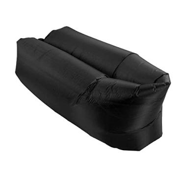 Imagem de Generic Sofá de Ar Inflável de Espreguiçadeira, sofá Inflável Resistente Ao Desgaste Ergonômico Confortável Dobrável para Acampar (Preto)