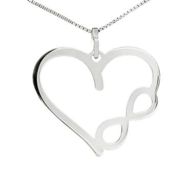 Imagem de Colar Coração Infinito Coleção Romântico em Prata 925 - Sam Joias