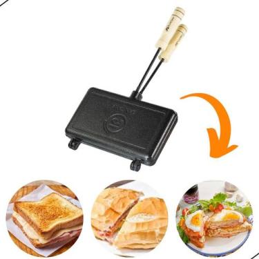 Imagem de Sanduicheira Tostex Forma Dupla Ferro 2 Pães Misto Quente Fogão - Fund