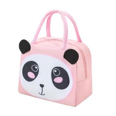 Imagem de Bolsa Térmica Infantil Lancheira Escolar Marmita com Alça Estampas Animais (Panda)