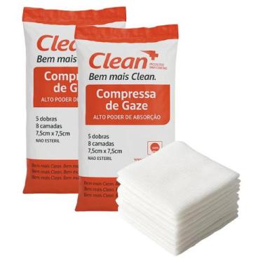 Imagem de Kit 2 Pacotes Gaze Não Estéril 13 Fios para Curativo  200 Unid - Clean