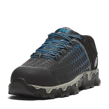 Imagem de Tênis masculino de fábrica e construção Powertrain Sport Alloy-Toe EH Timberland PRO, Nylon Ripstop preto com azul, 15