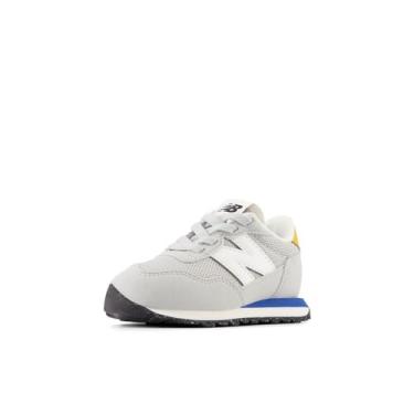 Imagem de New Balance Tênis infantil unissex 237 V1 Bungee, Cinza brilhante/ágata azul, 18