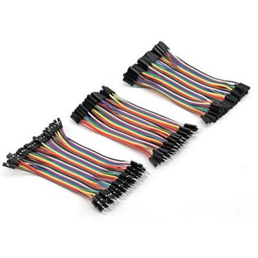 Imagem de ZYAMY 120 peças de conjunto de fios de jumper multicolorido macho para macho, macho para fêmea, conector de cabo fêmea para fêmea, fio de jumper multicolorido para placa de alimentação 10 cm