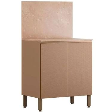 Imagem de Balcão Art 80cm 2 Portas para Cozinha Kits Parana Cor Freijó Vanilla