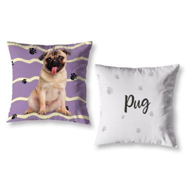 Imagem de Kit 2 Capa Almofada 40cm x 40cm Cachorro Pet Decorativas Dog Estampada