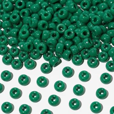 Imagem de Richbunnys 1000 contas de pônei de plástico multicoloridas a granel para artesanato, 6 * 9 mm cores sortidas contas de cabelo, incluindo preto, vermelho, azul, branco para fabricação de pulseiras