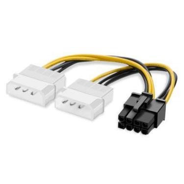 Imagem de Cabo Adaptador Energia/Alimentação 2x Molex Macho, Para Pci-e Pci Express, 8 Pinos