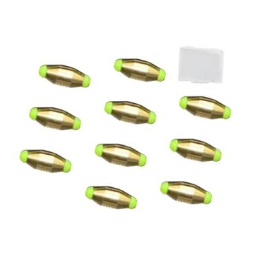 Imagem de shamjina Chumbadas de pesca de cobre para baixo, chumbadas de cobre para água salgada, acessório de equipamento de pesca de água doce com caixa de pesos de, 0.8 10 peças