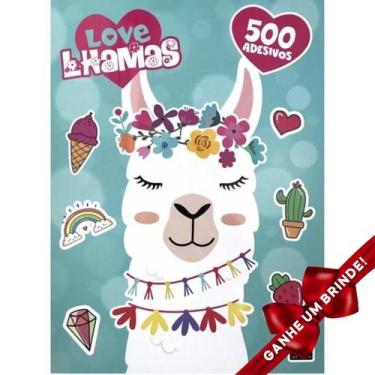 Imagem de Livro Love Lhamas 500 Adesivos Pé da Letra Crianças Filhos Infantil De
