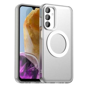 Imagem de Capa compatível com Samsung Galaxy F15 5G, suporta carregamento sem fio, capa magnética à prova de choque, compatível com Samsung Galaxy M15 5G, capa branca